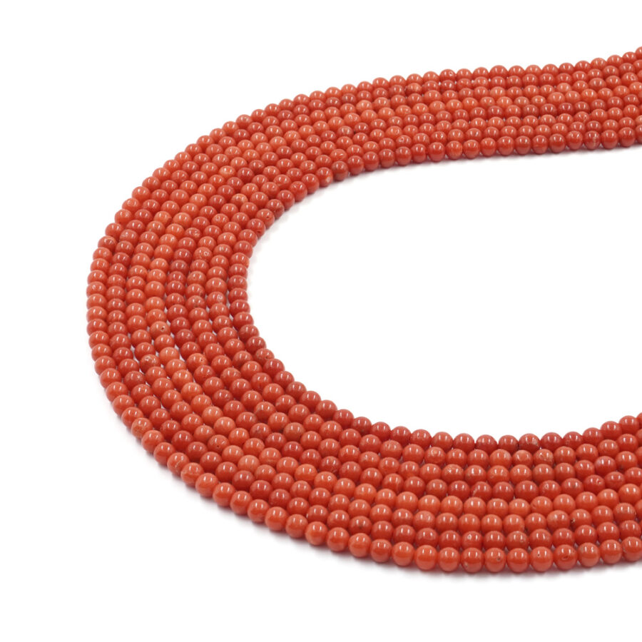 Corallo Mediterraneo fili round ~4mm – Qualità Similnetto