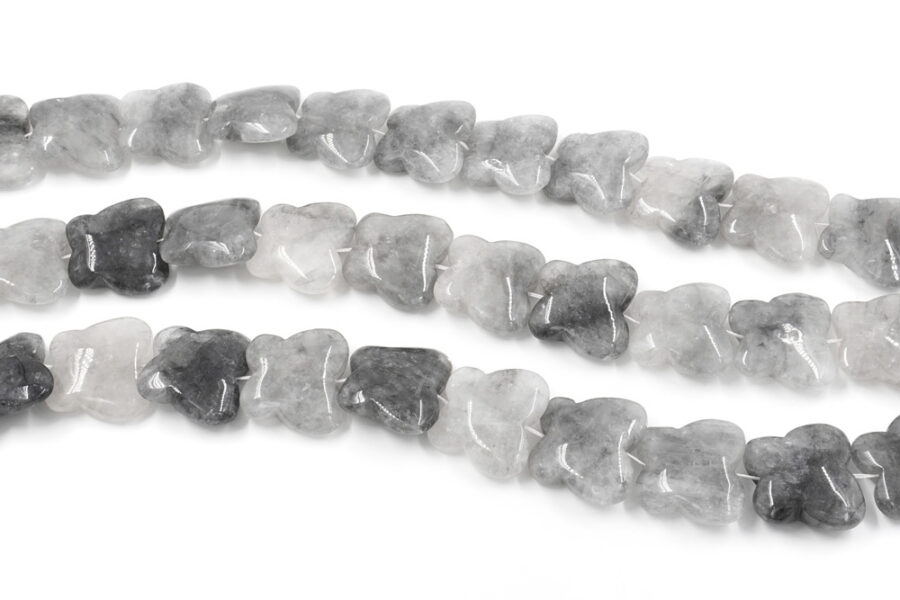 Cloudy quartz fili farfalle 33x30mm - immagine 2