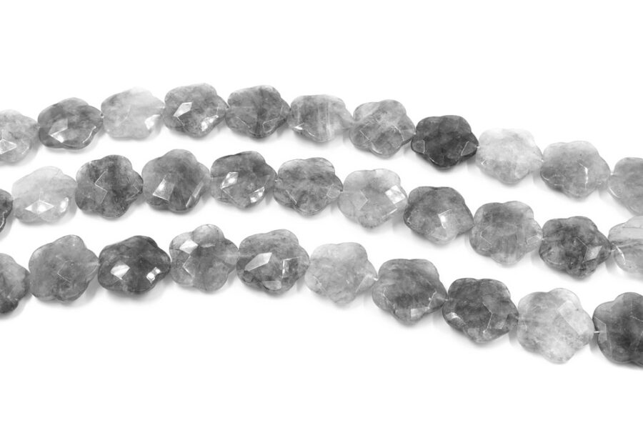 Cloudy quartz fili fiori sfaccettati 30mm - immagine 2