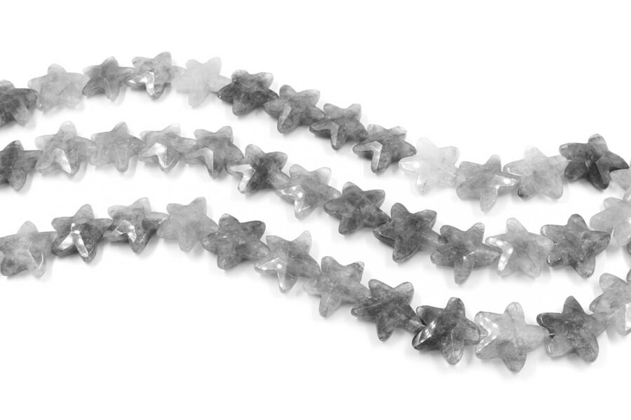 Cloudy quartz fili stelle marine sfaccettati 33x30mm - immagine 2