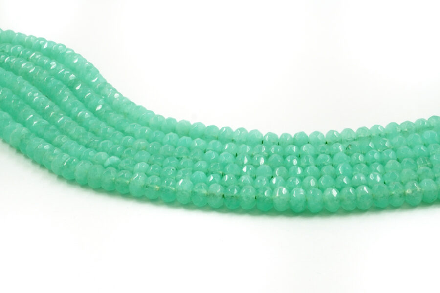Quarzo spugna Verde fili rondelle sfaccettate 6x4mm