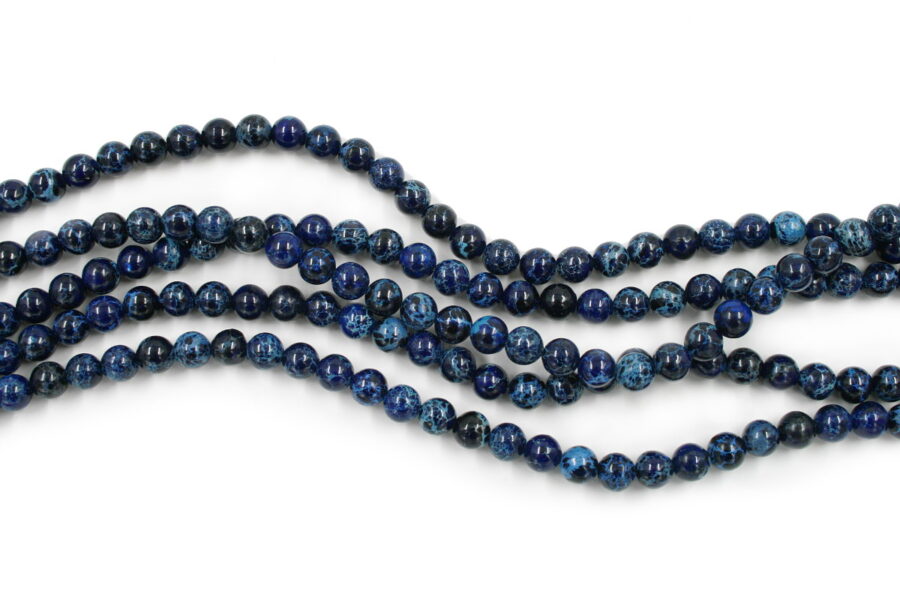 Diaspro Imperiale Blu Scuro fili tondi 6mm a 8mm