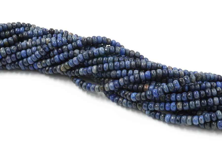 Dumortierite fili rondelle 6x4mm