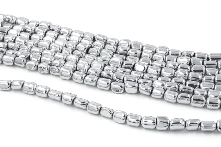 Ematite fili sassi 8x6mm – Colore Silver
