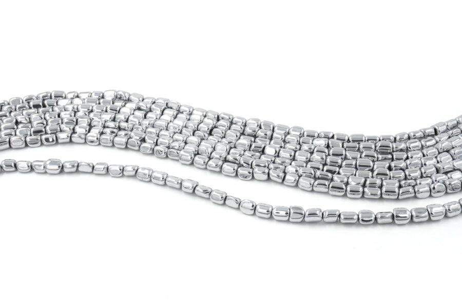 Ematite fili sassi 8x6mm – Colore Silver - immagine 2