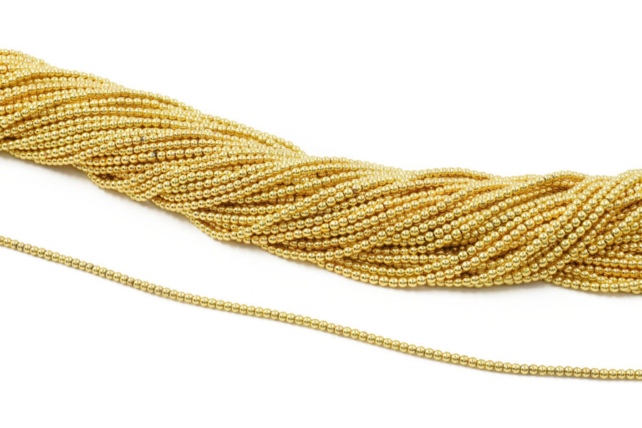 Ematite fili tondi 2mm – Dorato