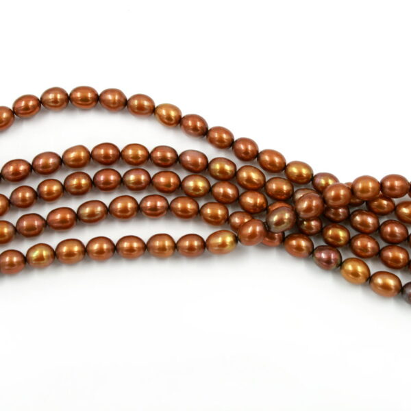Perle Acqua Dolce fili riso 8-8,5mm &ndash; Marrone - FWP1556