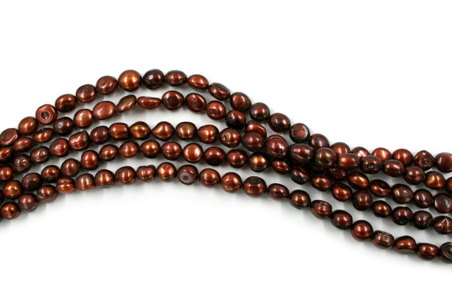 Perle d'Acqua Dolce fili barocco ~12-13mm – Marrone