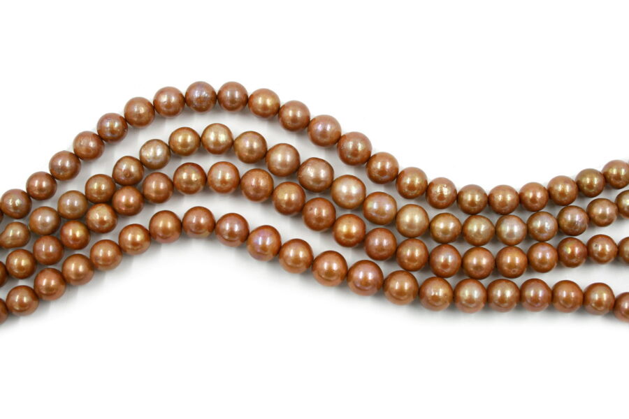 Perle d'Acqua Dolce fili round ~10-13mm - Marrone