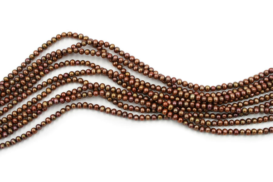 Perle d'Acqua Dolce fili round 4½-5mm – Marrone