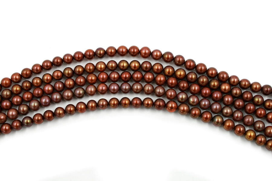 Perle d'Acqua Dolce fili round ~ 9-10mm – Marrone