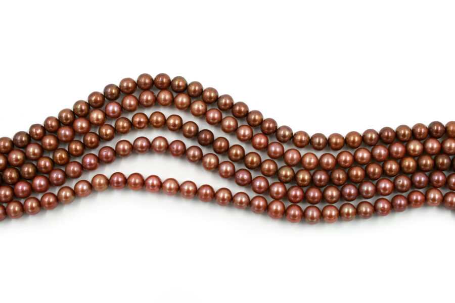 Perle d'Acqua Dolce fili round 9½-10mm – Marrone