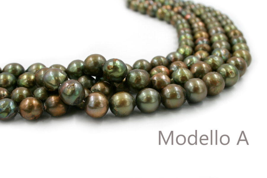 Perle d'Acqua Dolce fili barocco ~ 12-14mm – Verde