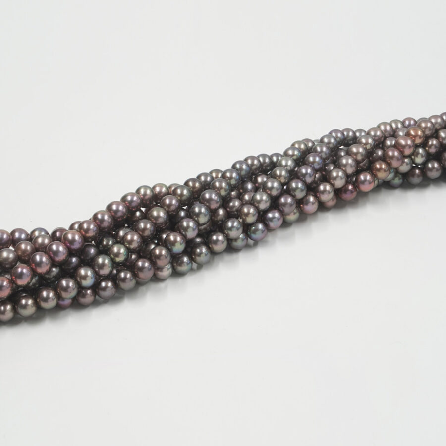 Perle d'acqua Dolce fili round 8-9mm – Colore Nero - immagine 2