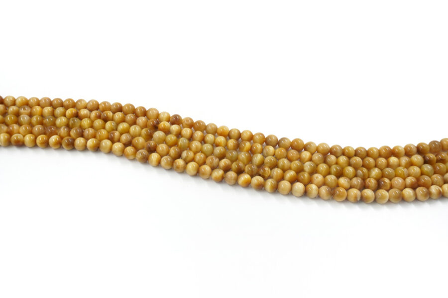 Occhio di Tigre Dorato fili round 6mm – Qualità AA