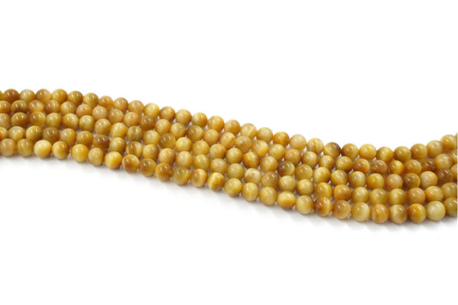 Occhio di Tigre Dorato fili round 10mm – Qualità AA