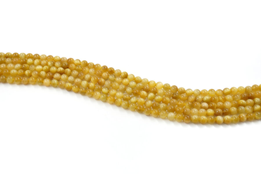 Occhio di Tigre Dorato fili round 6mm – Qualità AA