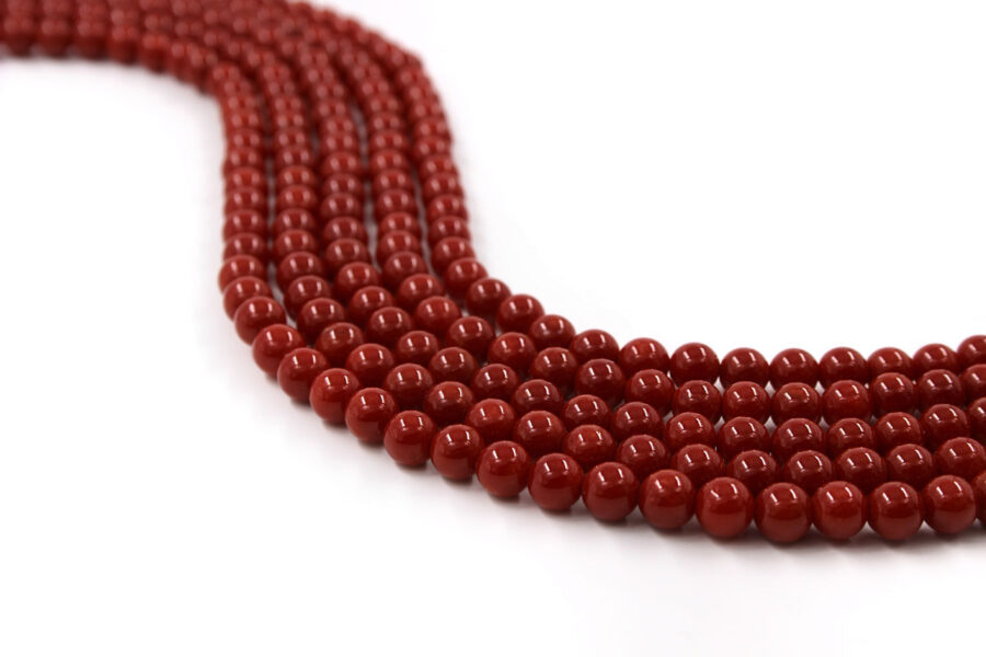 Corallo Mediterraneo fili round 6mm - Colore Corsica