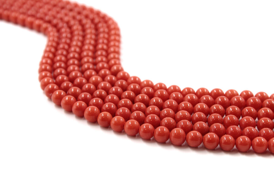 Corallo Mediterraneo fili round 6mm