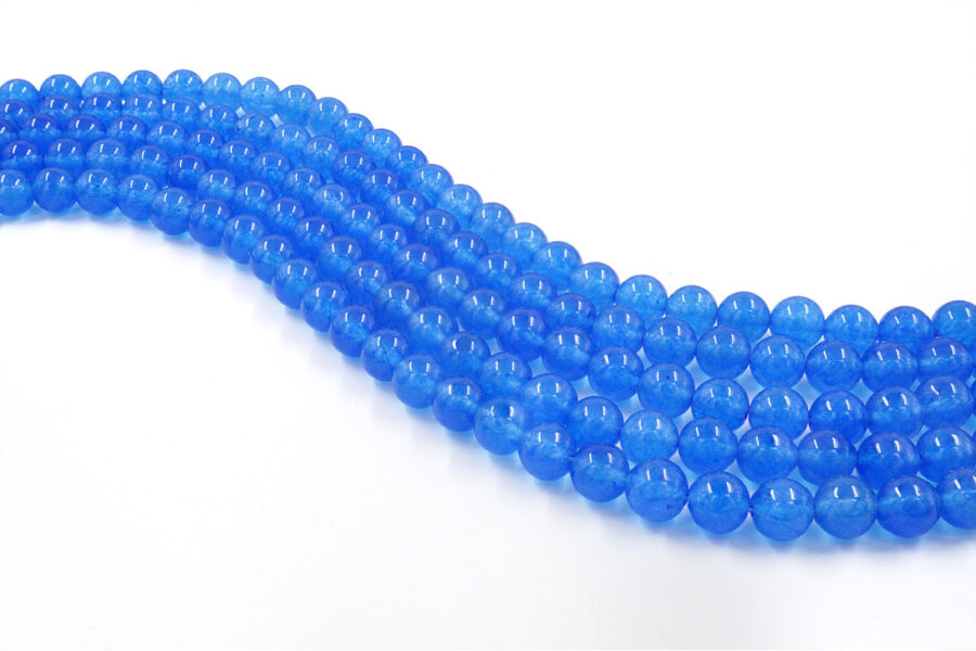 Giada blu tinta fili tondi 6mm a 12mm