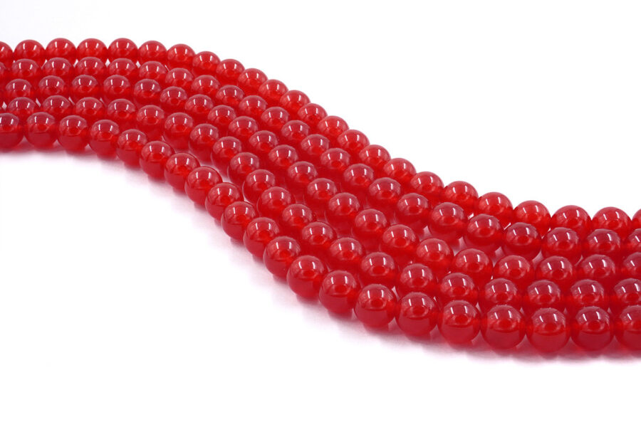 Giada rossa tinta fili tondi 6mm a 14mm