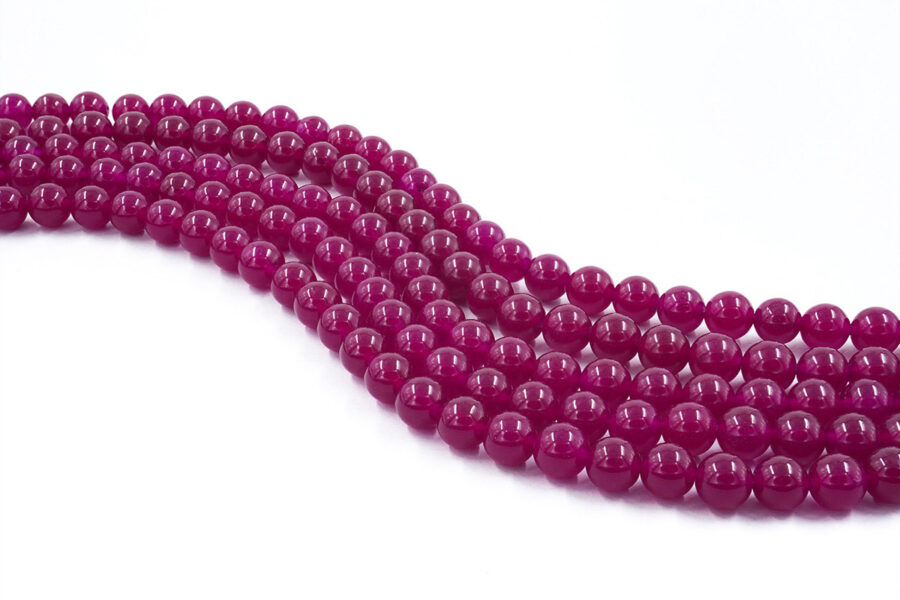 Giada rosso rubino tinta fili tondi 6mm a 14mm