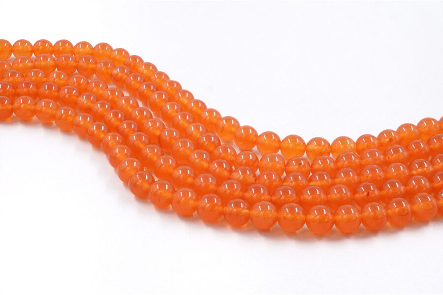 Giada arancio tinta fili tondi 6mm a 10mm
