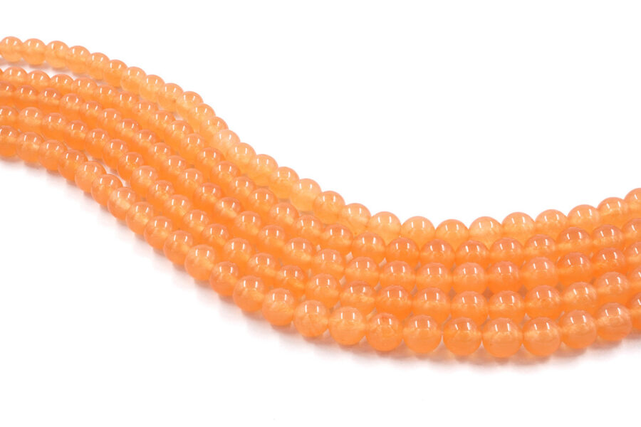Giada arancio chiaro tinta fili tondi 6mm a 14mm