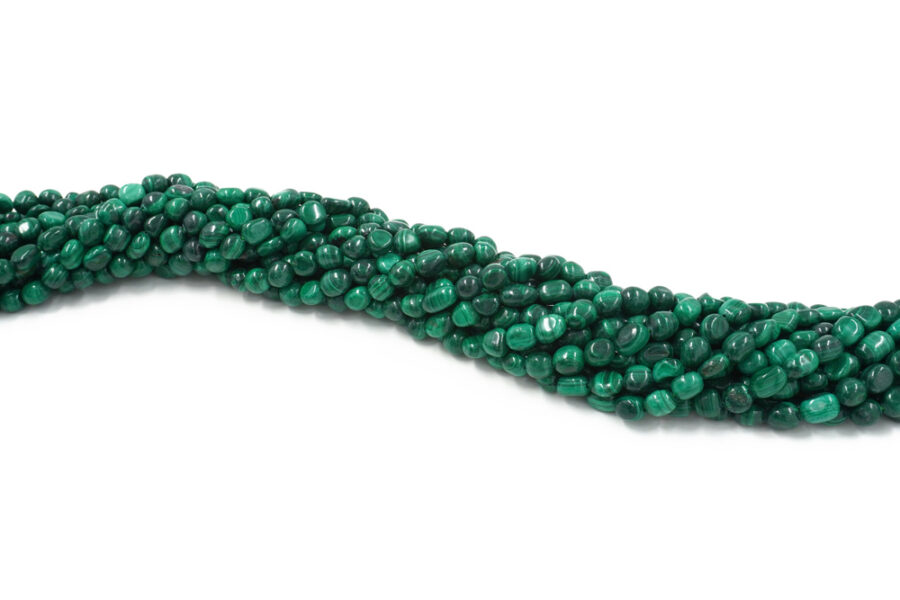 Malachite fili sassi 8x6mm - immagine 2
