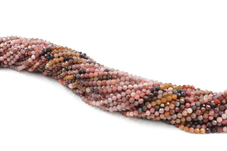 Agata multicolor fili round sfaccettati 4mm - immagine 2