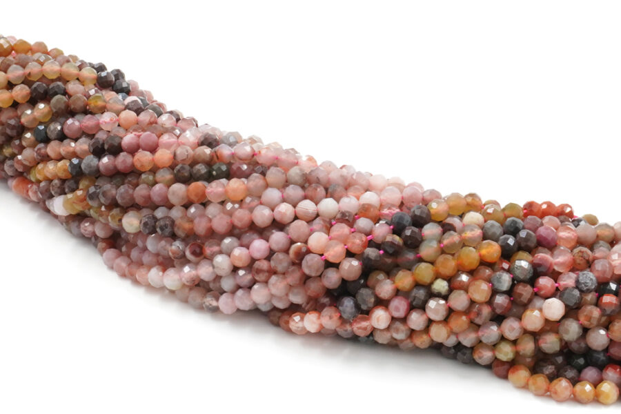 Agata multicolor fili round sfaccettati 4mm