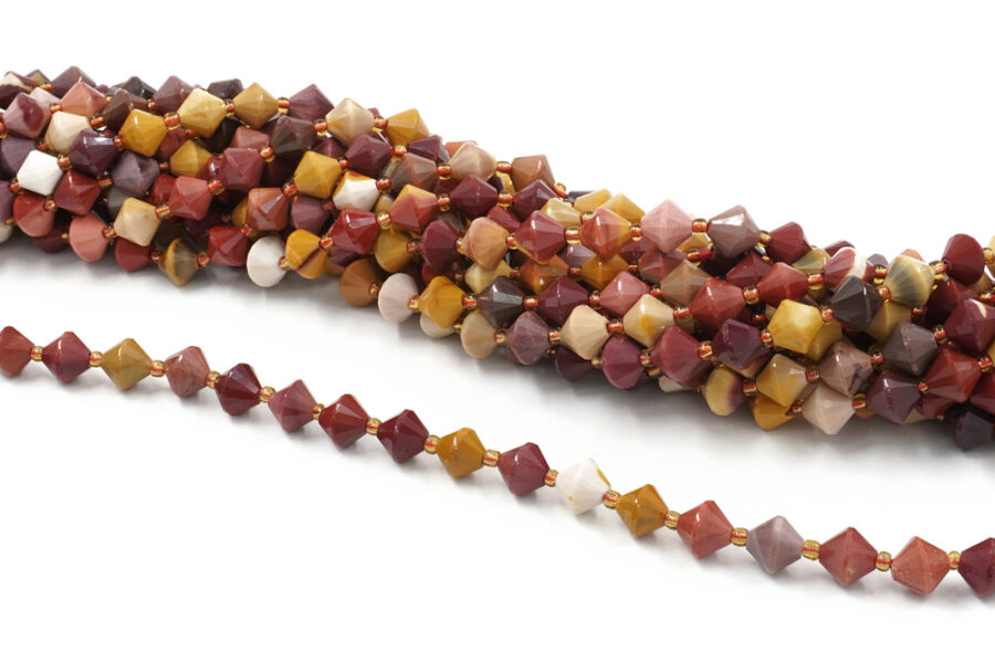 Mookaite fili trottole sfacettate 8mm