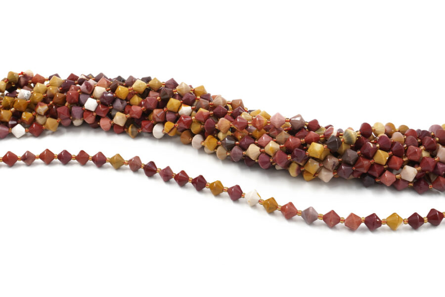 Mookaite fili trottole sfacettate 8mm - immagine 2