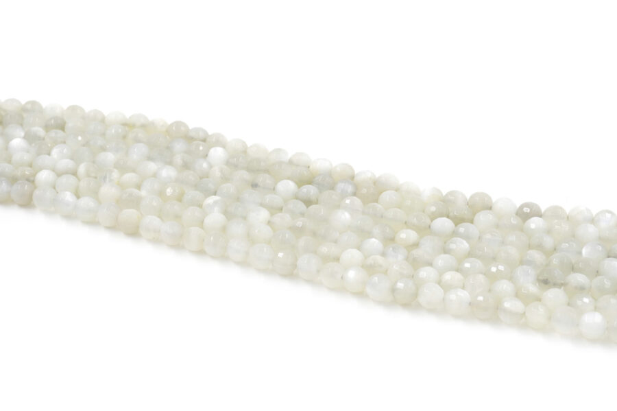 Moonstone Bianca fili round sfaccettati 6mm - immagine 2