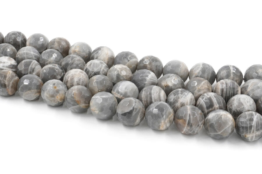 Moonstone Grigia fili round sfaccettati 20mm