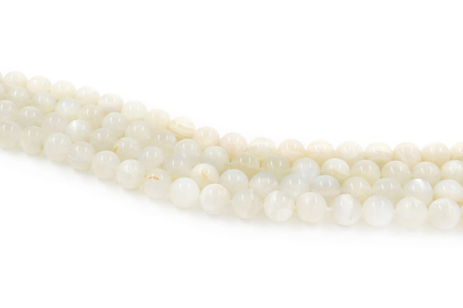 Moonstone Bianca fili round 14mm - immagine 2