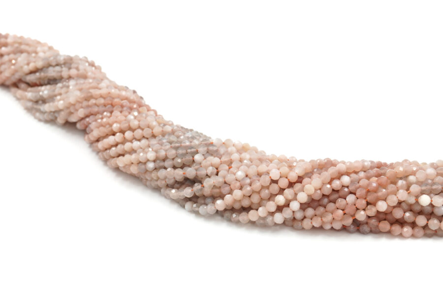 Moonstone rosa fili round sfaccettati 4mm - immagine 2