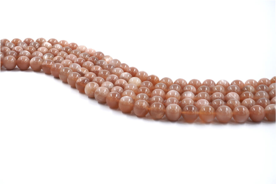 Pietra di Luna rosa fili tondi 10mm