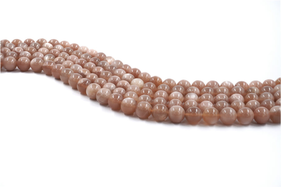 Pietra di Luna rosa fili tondi 10mm - immagine 2