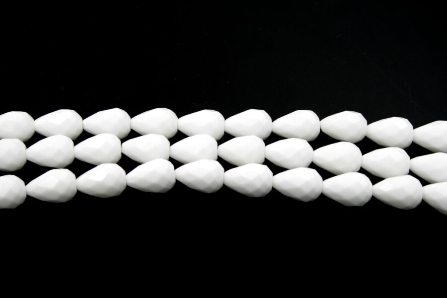 agata bianca fili drop sfaccettate 18x13m