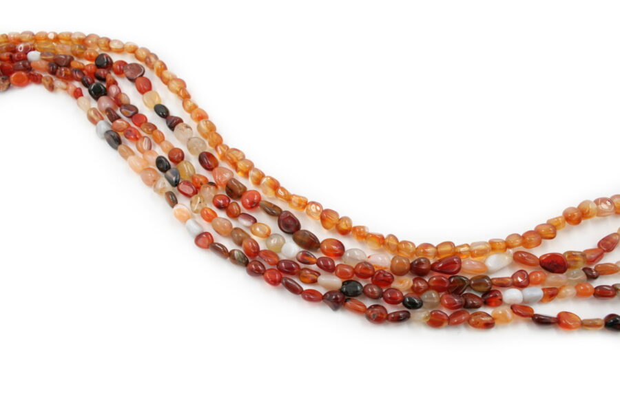 Agata rossa fili sassolini 10x8mm