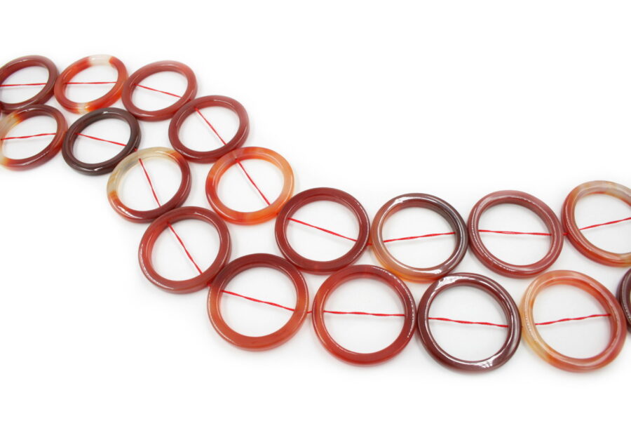 Agata rossa fili cornici round 42mm