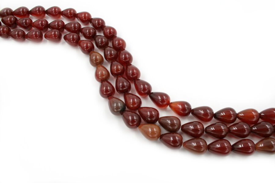 Agata rossa fili drop 20x15mm - Foro Passante