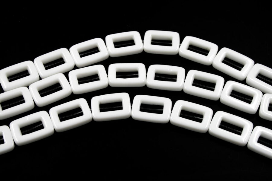 agata bianca fili cornici rettangolari 25x18mm