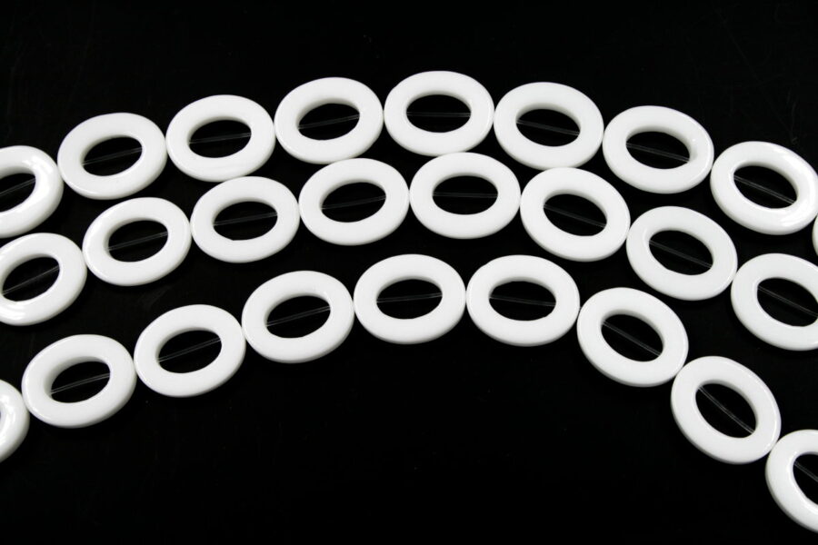agata bianca fili cornici ovali 25x18mm