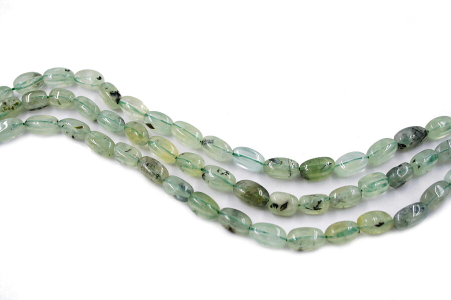 Quarzo verde tormalinato fili sassi 12x6mm