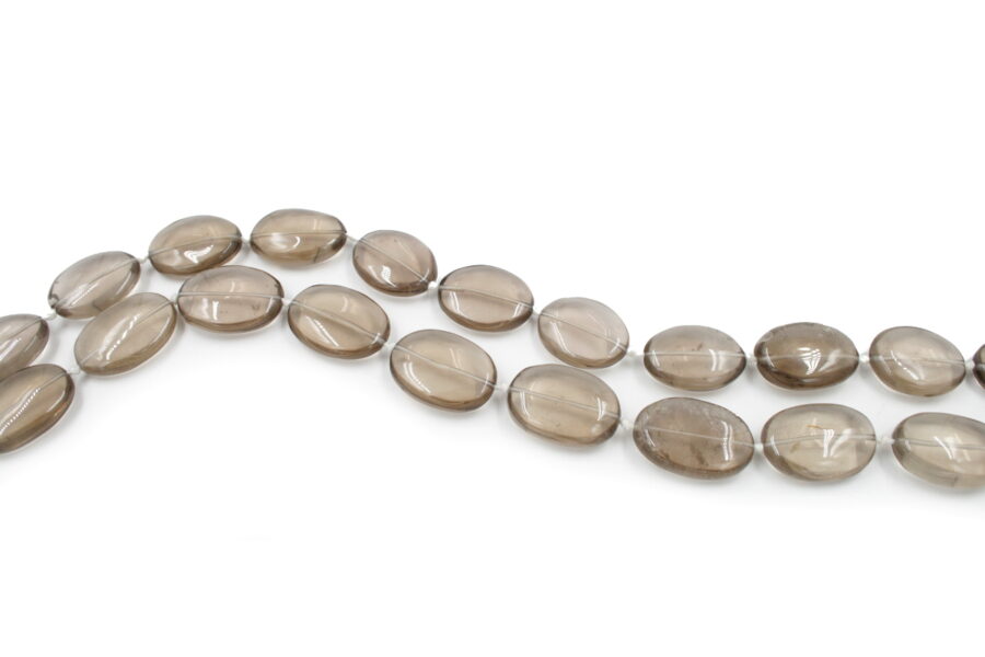 Quarzo fumè fili flat oval 27x20mm