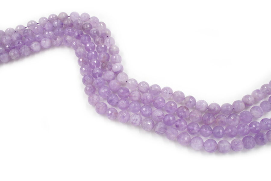 Ametista lavanda fili round sfaccettati 10mm