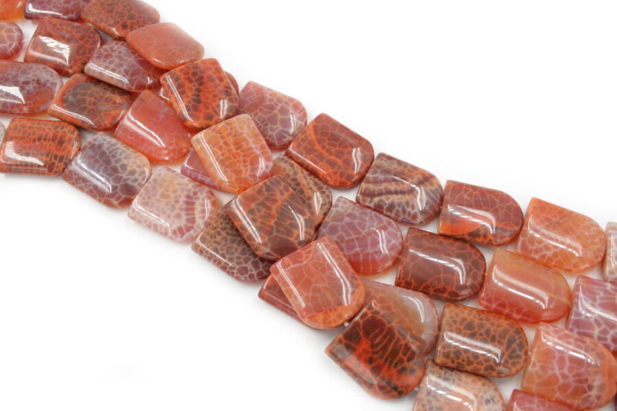 fire agate fili lingue 30x25mm