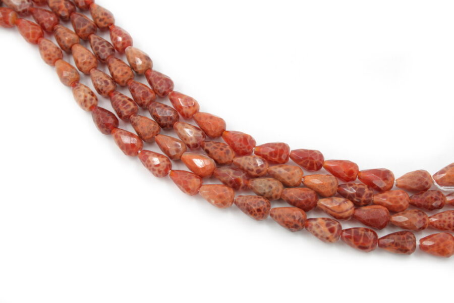 fire agate fili drop sfaccettati 12x8mm F/P